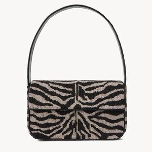 Staud Tommy Beaded Bag Zebra
